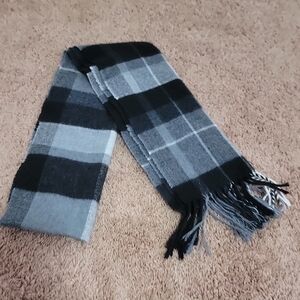 Merona Black and Gray Checkered Scarf